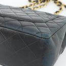 CHANEL Big Matelasse30 Chain Shoulder Bag Leather Black Gold CC Auth 188911V-15