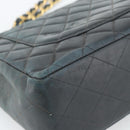 CHANEL Big Matelasse30 Chain Shoulder Bag Leather Black Gold CC Auth 188911V-16