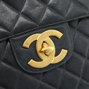 CHANEL Big Matelasse30 Chain Shoulder Bag Leather Black Gold CC Auth 188911V-17