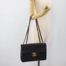 CHANEL Big Matelasse30 Chain Shoulder Bag Leather Black Gold CC Auth 188911V-24