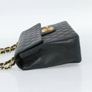 CHANEL Big Matelasse30 Chain Shoulder Bag Leather Black Gold CC Auth 188911V-3