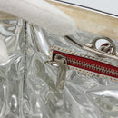 CHANEL Choco Bar Chain Tote Bag No5 Canvas Navy Silver CC Auth 188914-18