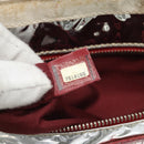 CHANEL Choco Bar Chain Tote Bag No5 Canvas Navy Silver CC Auth 188914-20