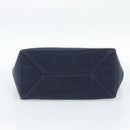 CHANEL Choco Bar Chain Tote Bag No5 Canvas Navy Silver CC Auth 188914-9
