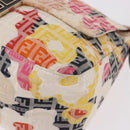FENDI Mamma Baguette Zucchino Canvas Shoulder Bag Multicolor Gold Auth 188917SAM-15