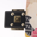 FENDI Mamma Baguette Zucchino Canvas Shoulder Bag Multicolor Gold Auth 188917SAM-9