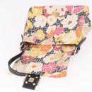 FENDI Mamma Baguette Zucchino Canvas Shoulder Bag Multicolor Gold Auth 188917SAM-20