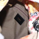 FENDI Mamma Baguette Zucchino Canvas Shoulder Bag Multicolor Gold Auth 188917SAM-21