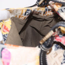 FENDI Mamma Baguette Zucchino Canvas Shoulder Bag Multicolor Gold Auth 188917SAM-22