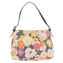 FENDI Mamma Baguette Zucchino Canvas Shoulder Bag Multicolor Gold Auth 188917SAM-2
