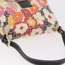 FENDI Mamma Baguette Zucchino Canvas Shoulder Bag Multicolor Gold Auth 188917SAM-6