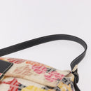 FENDI Mamma Baguette Zucchino Canvas Shoulder Bag Multicolor Gold Auth 188917SAM-8