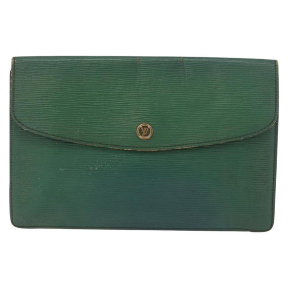 LOUIS VUITTON Epi Montaigne 27 Clutch Bag Green M52654 LV Auth 188920