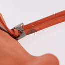 FENDI Tote Bag Cotton jersey Orange Silver Auth 188926-9