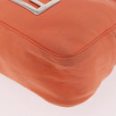 FENDI Tote Bag Cotton jersey Orange Silver Auth 188926-16