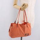 FENDI Tote Bag Cotton jersey Orange Silver Auth 188926-25
