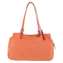 FENDI Tote Bag Cotton jersey Orange Silver Auth 188926-2