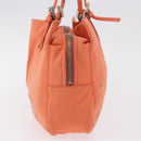 FENDI Tote Bag Cotton jersey Orange Silver Auth 188926-4