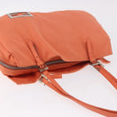 FENDI Tote Bag Cotton jersey Orange Silver Auth 188926-7