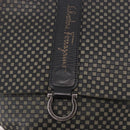 Salvatore Ferragamo Gancini Shoulder Bag Leather Black Silver Auth 188927A-18