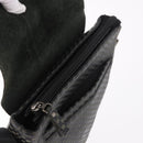 Salvatore Ferragamo Gancini Shoulder Bag Leather Black Silver Auth 188927A-19
