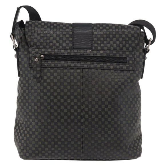 Salvatore Ferragamo Gancini Shoulder Bag Leather Black Silver Auth 188927A