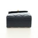 CHANEL Matelasse Chain Shoulder Bag Leather Navy Gold CC Auth 188933SAM-10