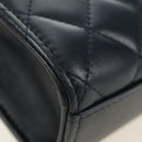 CHANEL Matelasse Chain Shoulder Bag Leather Navy Gold CC Auth 188933SAM-11