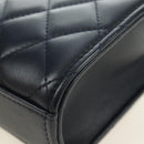 CHANEL Matelasse Chain Shoulder Bag Leather Navy Gold CC Auth 188933SAM-12