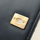 CHANEL Matelasse Chain Shoulder Bag Leather Navy Gold CC Auth 188933SAM-17