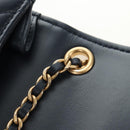 CHANEL Matelasse Chain Shoulder Bag Leather Navy Gold CC Auth 188933SAM-18