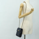 CHANEL Matelasse Chain Shoulder Bag Leather Navy Gold CC Auth 188933SAM-27