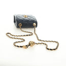 CHANEL Matelasse Chain Shoulder Bag Leather Navy Gold CC Auth 188933SAM-7