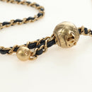 CHANEL Matelasse Chain Shoulder Bag Leather Navy Gold CC Auth 188933SAM-8
