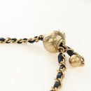 CHANEL Matelasse Chain Shoulder Bag Leather Navy Gold CC Auth 188933SAM-9