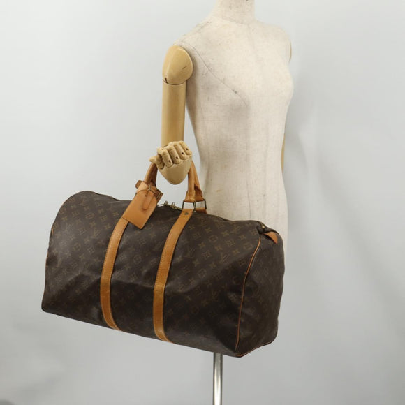 LOUIS VUITTON Monogram Keepall 50 Boston Bag M41426 LV Auth 188940