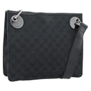 GUCCI GG Canvas Shoulder Bag Black Silver 120841 Auth 188960A-1