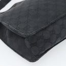 GUCCI GG Canvas Shoulder Bag Black Silver 120841 Auth 188960A-11