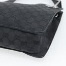 GUCCI GG Canvas Shoulder Bag Black Silver 120841 Auth 188960A-12