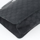 GUCCI GG Canvas Shoulder Bag Black Silver 120841 Auth 188960A-13