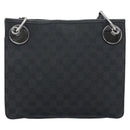 GUCCI GG Canvas Shoulder Bag Black Silver 120841 Auth 188960A-2