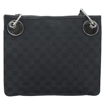 GUCCI GG Canvas Shoulder Bag Black Silver 120841 Auth 188960A - 0
