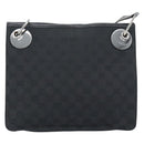 GUCCI GG Canvas Shoulder Bag Black Silver 120841 Auth 188960A-3