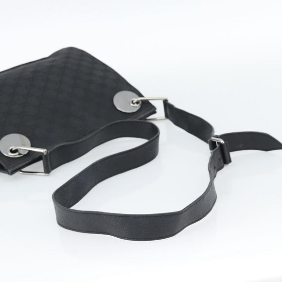GUCCI GG Canvas Shoulder Bag Black Silver 120841 Auth 188960A