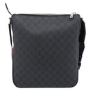 GUCCI GG Supreme Sherry Line Shoulder Bag PVC Black Silver 792081 Auth 188961-3