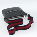 GUCCI GG Supreme Sherry Line Shoulder Bag PVC Black Silver 792081 Auth 188961-7