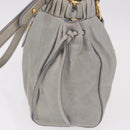 Miu Miu Hand Bag Leather 2way Light Blue Gold Auth 188963M-4
