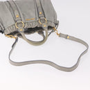 Miu Miu Hand Bag Leather 2way Light Blue Gold Auth 188963M-9