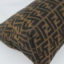 FENDI Zucca Canvas Mamma Baguette Shoulder Bag Black Brown Auth 188964V-17