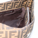 FENDI Zucca Canvas Mamma Baguette Shoulder Bag Black Brown Auth 188964V-19